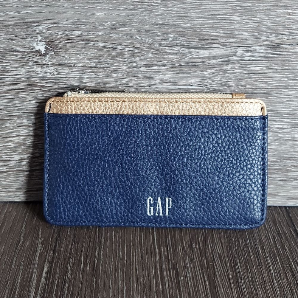 GAP Card Holder,  Coin Purse, Woman's Navy & Gold Wallet